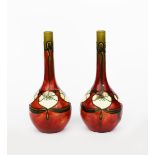 A pair of Minton's Secessionist vases designed by John Wadsworth and Leon Solon, ovoid with tapering