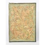 A Morris & Co silk embroidered panel, embroidered with scrolling foliage design, unsigned, 48 x 32.