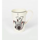 A Wedgwood Garden Implements beaker mug designed by Eric Ravilious, printed with a vignette of