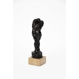 Charles Sykes (1875-1950) Adam and Eve bronze patinated plaster figure, on stone plinth signed in