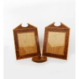 ‡ David Linley (born 1961) a pair of Linley burr walnut and cherry large picture frames, easel back,