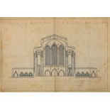 Sir Edward Maufe RA FRIBA (1882-1974) Guildford Cathedral, 502, 503, 504 three blueprint