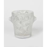 'Ganymede' no.11951 a modern Lalique clear and frosted glass champagne or wine cooler, cast in