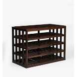 A Chester Jones folio stand, rectangular panelled top, with four shelves each set with rollers,