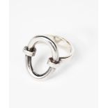 A Hans Hansen silver ring, simple loop form stamped mark, facsimile signature, S1/2 (size)