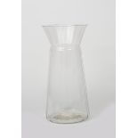 A large Whitefriars glass 'Munstead' flower vase designed by Gertrude Jekyll, tall, tapering