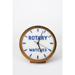 'Rotary Watches' a patinated metal illuminating advertising wall clock, for Rotary watches, gilt