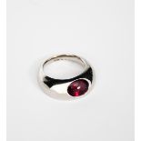 A Georg Jensen 18ct white gold Eclipse ring designed by Kim Buck, set with rubyite stone, stamped