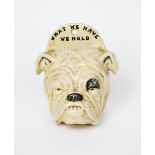 'Bulldog' a rare Royal Doulton wall pocket, modelled in relief, the back-plate with inscription What