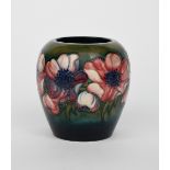 'Anemone' a Moorcroft Pottery vase, swollen, shouldered form, tubeline decorated with anemone