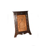An oak easel backed frame with embroidery panel the design attributed to Edgar Wood, the flaring