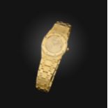 Audemars Piguet, a lady's 18ct gold and diamond wristwatch, 'Royal Oak', the gold face with a square