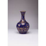 A CHINESE IMPERIAL POWDER-BLUE GROUND GILT-DECORATED BOTTLE VASE SIX CHARACTER GUANGXU MARK AND OF