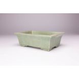 A CHINESE RECTANGULAR CELADON JARDINIERE SIX CHARACTER GUANGXU MARK AND OF THE PERIOD 1875-1908
