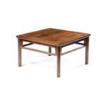 A CHINESE SQUARE NANMU AND ZHAZEN-MU WOOD TEA TABLE 17TH/18TH CENTURY The nanmu top set in a