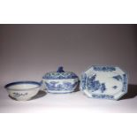 A CHINESE TUREEN AND COVER TOGETHER WITH A DISH AND A BOWL 18TH AND EARLY 19TH CENTURY The tureen