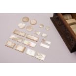 A COLLECTION OF CHINESE MOTHER-OF-PEARL COUNTERS 19TH CENTURY Eighty-five circular and two hundred