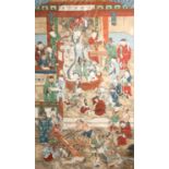 ANONYMOUS (REPUBLIC PERIOD) YAMA IN HELL A Chinese watercolour painting, ink and colour on paper,