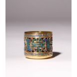 A CHINESE CHAMPLEVE ENAMEL ARCHER'S RING QING DYNASTY Decorated with pierced shou characters between