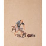 ANONYMOUS (19TH/20TH CENTURY) TRADERS AT WORK Two Chinese watercolour paintings, ink and colour on