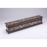 A CHINESE HARDWOOD AND MOTHER-OF-PEARL INLAID SCROLL BOX AND COVER LATE QING DYNASTY/ REPUBLIC