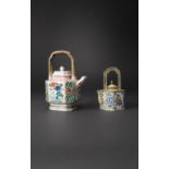 TWO CHINESE TEAPOTS AND COVERS KANGXI 1662-1722 AND 19TH CENTURY Each with an upright handle, the