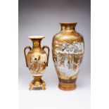 TWO LARGE JAPANESE VASES MEIJI ERA, 19TH/20TH CENTURY The tallest a Kutani vase of baluster shape,