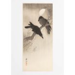 ITO SOZAN (1884-?) TAISHO ERA, C.1925 A Japanese woodblock print entitled 'Two Crows and Half-Moon',