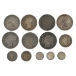 British India: Victoria, East India Company issues: silver rupee (7), 1840, various types, one fine,