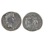 Roman Imperial coinage: Augustus, denarius, Lugdunum, laureate head right, rev. Gaius and Lucius