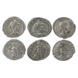 Roman Imperial coinage: denarii (3): Geta (209-212), laureate head right, rev. Felicitas standing