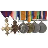 A group of six medals to Acting Major Harold Arthur Lane, O.B.E., 18th Battalion London Regiment (