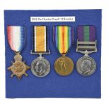 Four Medals to Private Charles Frank Powell, London Regiment and Royal Irish Fusiliers: 1914-15 Star