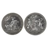 The Battle of Bellisle (Quiberon Bay) 1759: a silver medal, 40 mm, Britannia seated on a