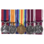 The D.C.M. and M.S.M. group of five medals to Sergeant Corless Hawkes, Royal Artillery: