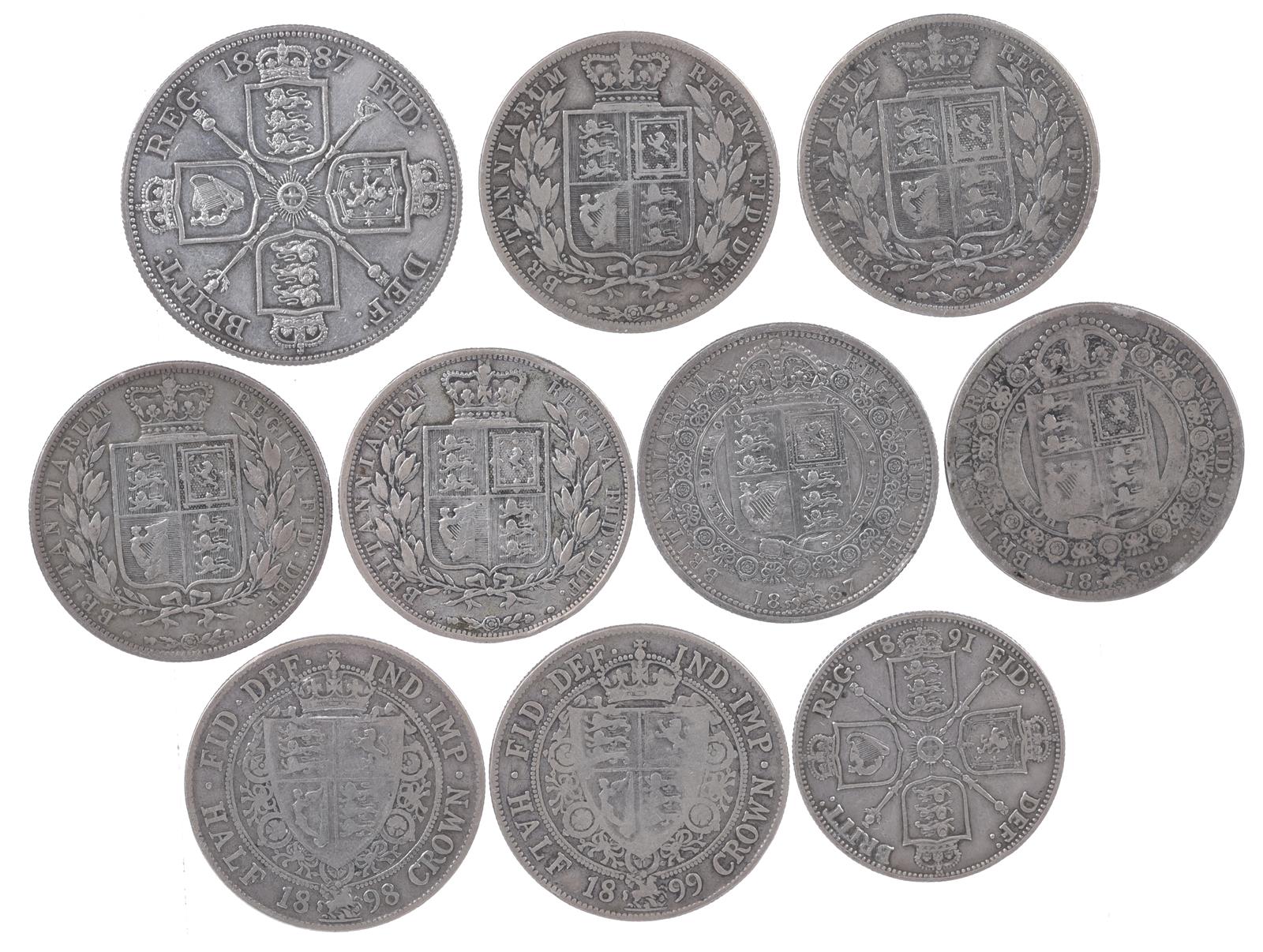 Victoria: a quantity of silver coins, comprising: double florin, 1887, Arabic 1 (S 3923), nearly - Image 2 of 2