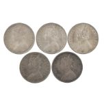 British India: Victoria, regal coinage, silver rupees: 1877, Calcutta, good very fine or better;