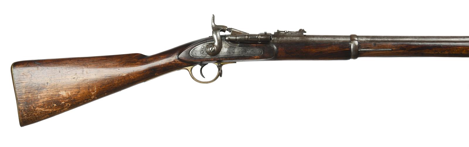 A .577 Nepalese Snider service rifle, 36.5 in. barrel, back sight with range marked in Nepali