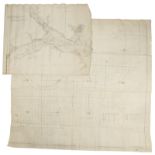 D-Day/Operation Neptune interest: two hand drawn charts: the first covering the English Channel