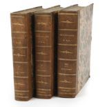 Robert Southey LLD, 'History of The Peninsular War', in three volumes, half bound in calfskin with