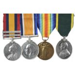 Four medals to Sergeant Alfred G. Holmes, Royal Irish Rifles and Royal Fusiliers: Queen's South