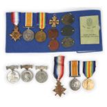 Two Great War medal trios to the 18th Battalion London Regiment (London Irish Rifles): 1914-15 Star,