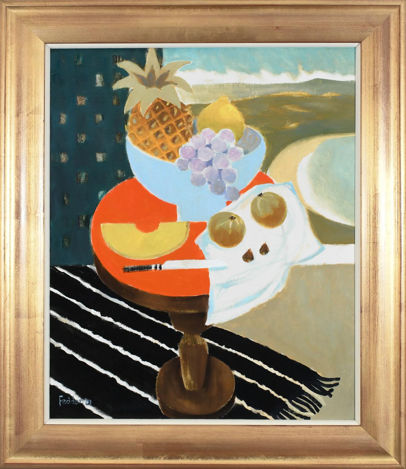 ‡Mary Fedden OBE, RA, RWA (1915-2012) Fruit Signed and dated Fedden 01 (lower left), and further - Image 2 of 4