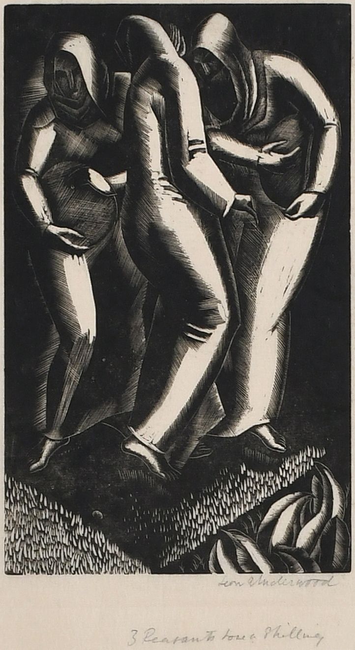 ‡Leon Underwood (1890-1975) Three Peasants Lose a Shilling; Genius; Nativity Three, each signed Leon - Image 2 of 10