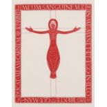 Eric Gill ARA (1882-1940) Crucifix Wood engraving in red ink, 1919 (P151), this impression published