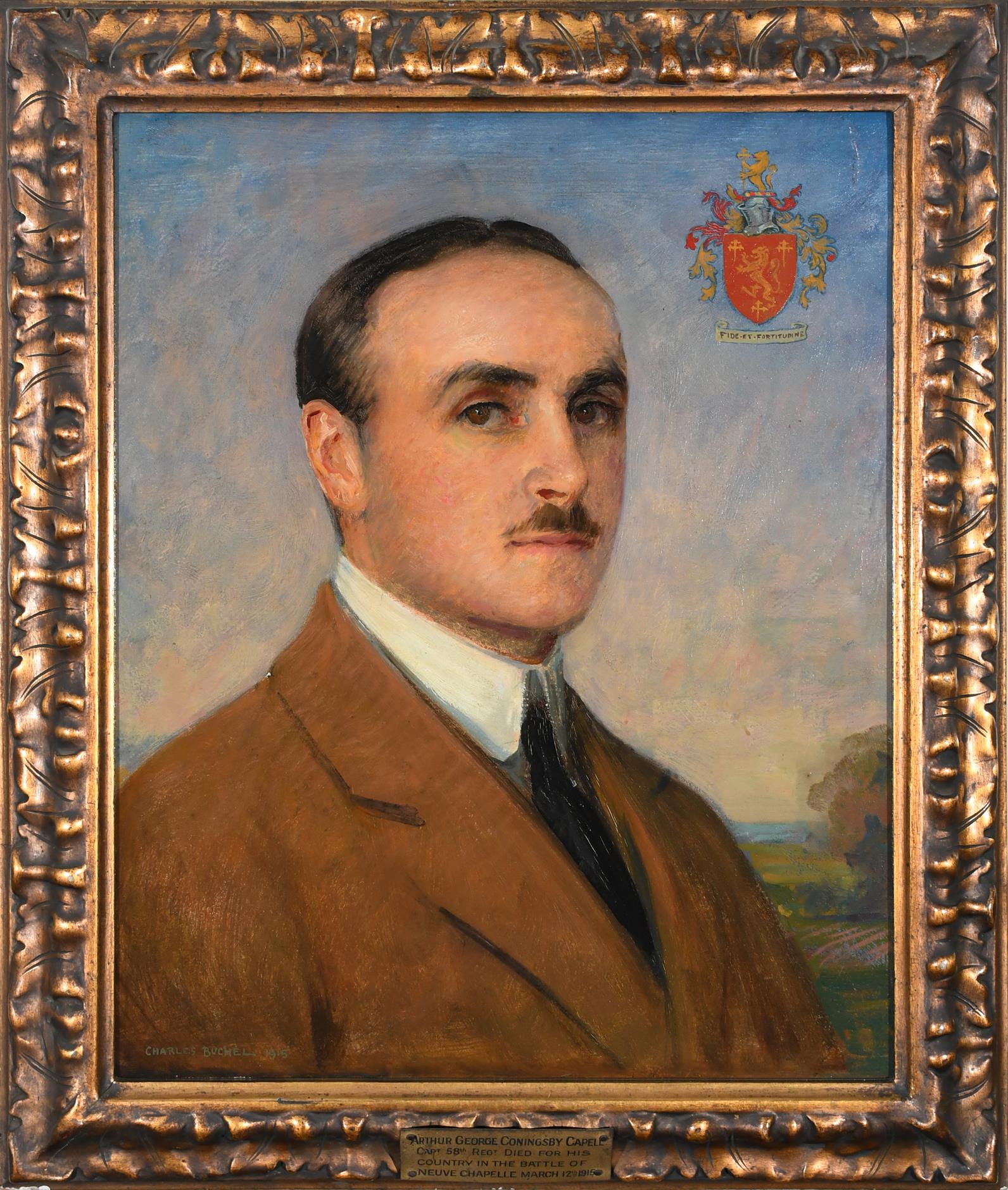 Charles A. Buchel (1872-1950) Portrait of Captain Arthur George Coningsby Capell (1879-1915), bust- - Image 2 of 4