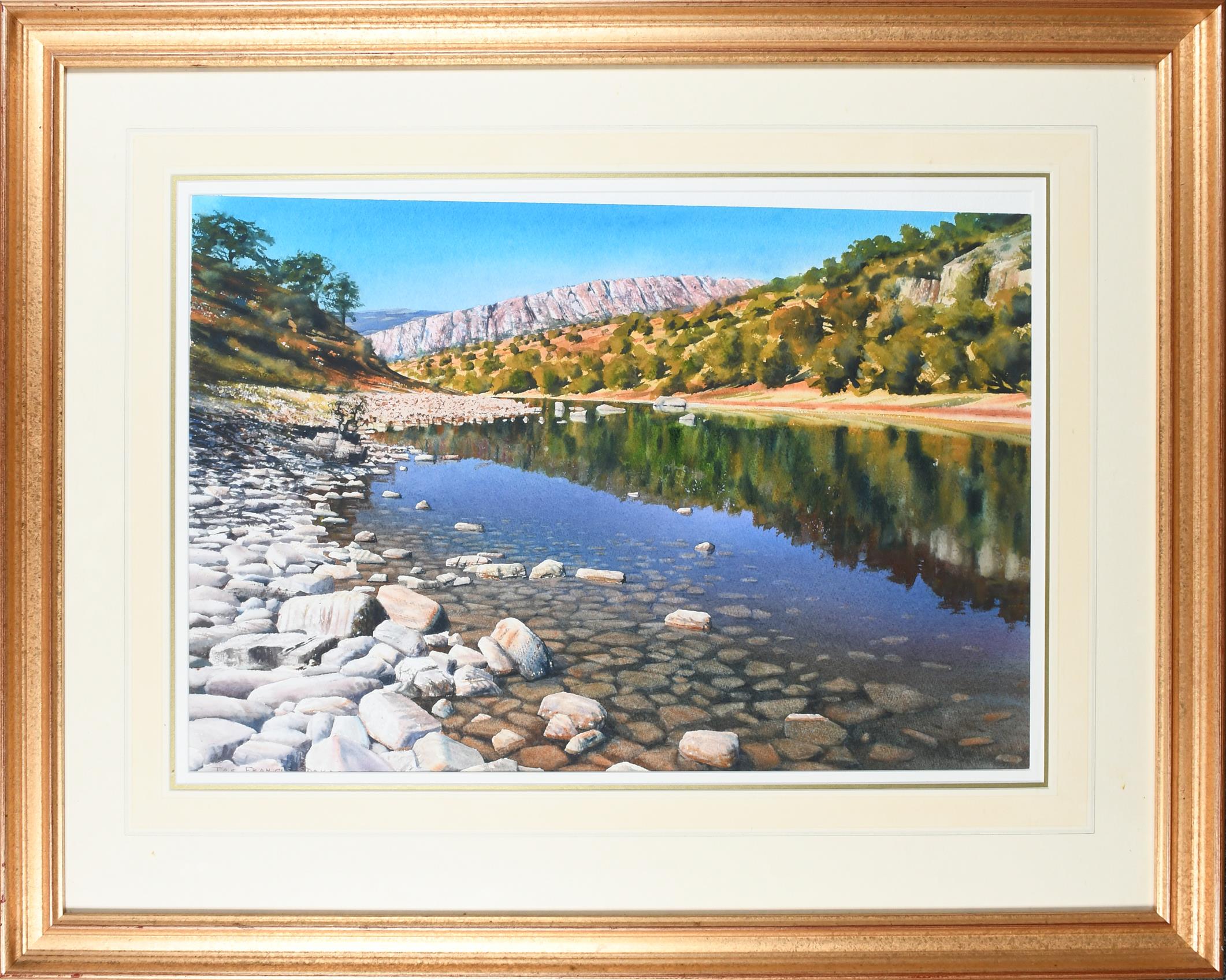 ‡Joe Francis Dowden (Contemporary) Continental river landscape Signed JOE FRANCIS DOWDEN (lower - Image 2 of 4