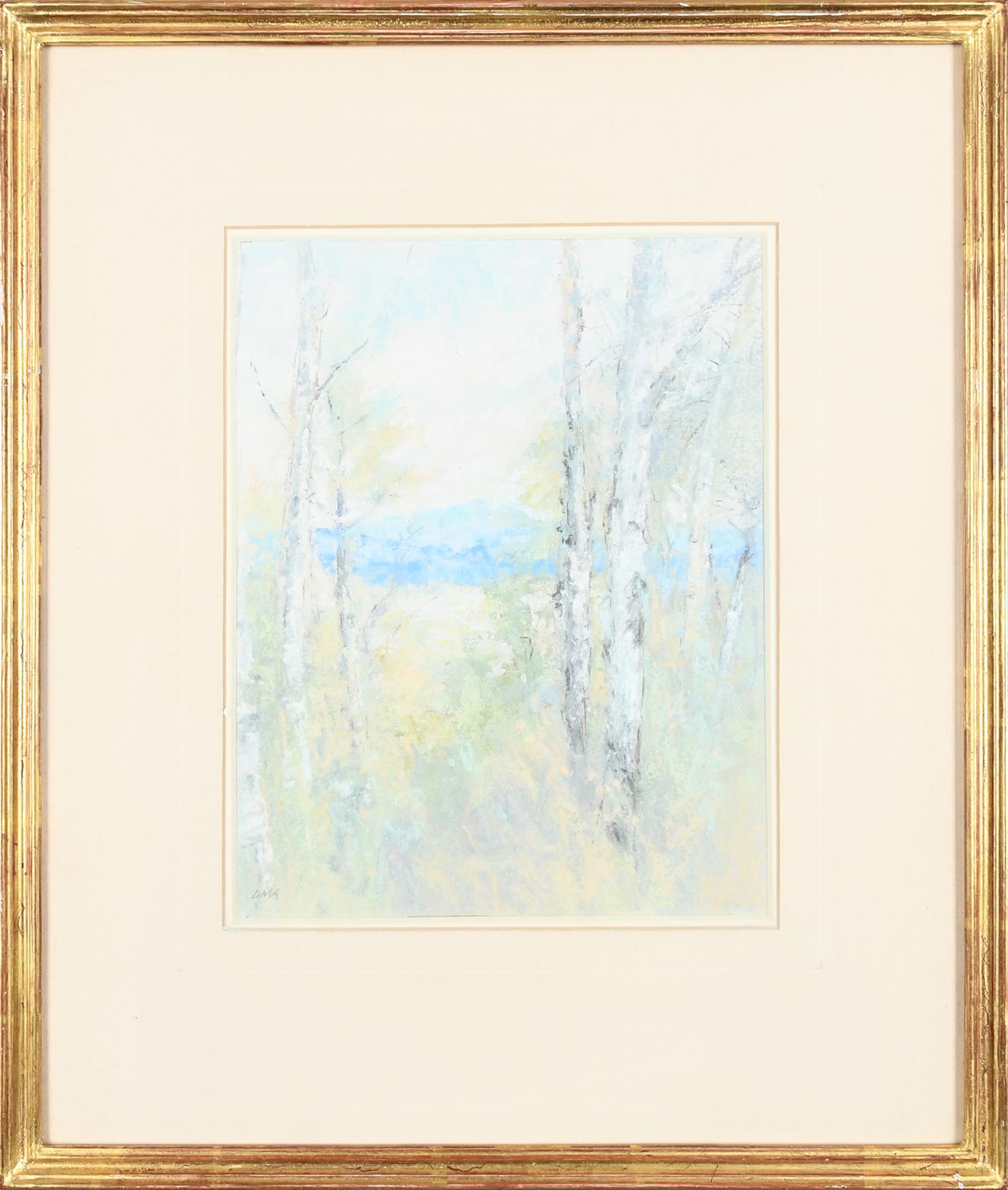 ‡Diana Armfield RA, PS, NEAC (b.1920) Aspen trees by the log cabin Signed with initials DMA (lower - Image 2 of 4