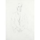 ‡David Tindle RA (b.1932) Portrait of John Minton (1917-1957), seated Signed with initials and dated
