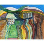 ‡Sally McLaren RE (b.1936) Landscape with hills in the distance Signed Sally Mclaren '91 (lower